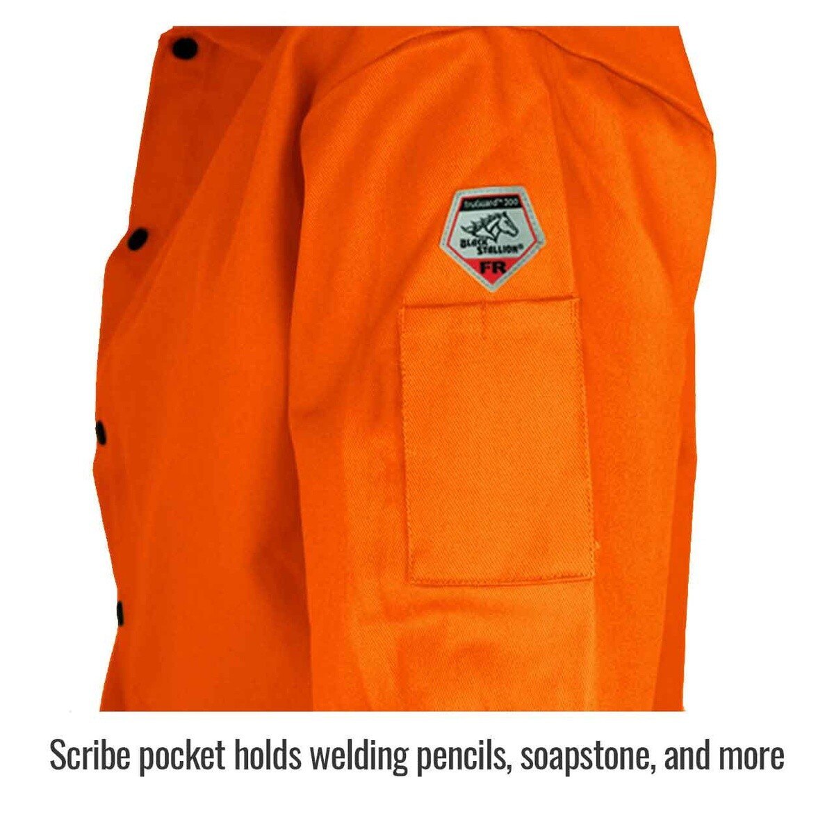 Black Stallion FO9-30C-3XL TruGuard 200 FR Cotton Welding Jacket 30 Inch Safety Orange 3XL (1 Pack) - 3