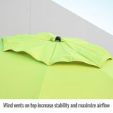 Black Stallion UB200-YEL 7.5' Diameter Core Flame-Resistant Industrial Umbrella Hi-Vis Yellow Lime - 3
