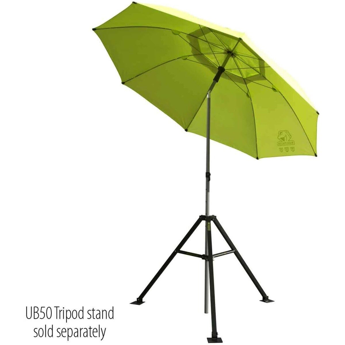 Black Stallion UB200-YEL 7.5' Diameter Core Flame-Resistant Industrial Umbrella Hi-Vis Yellow Lime - 5
