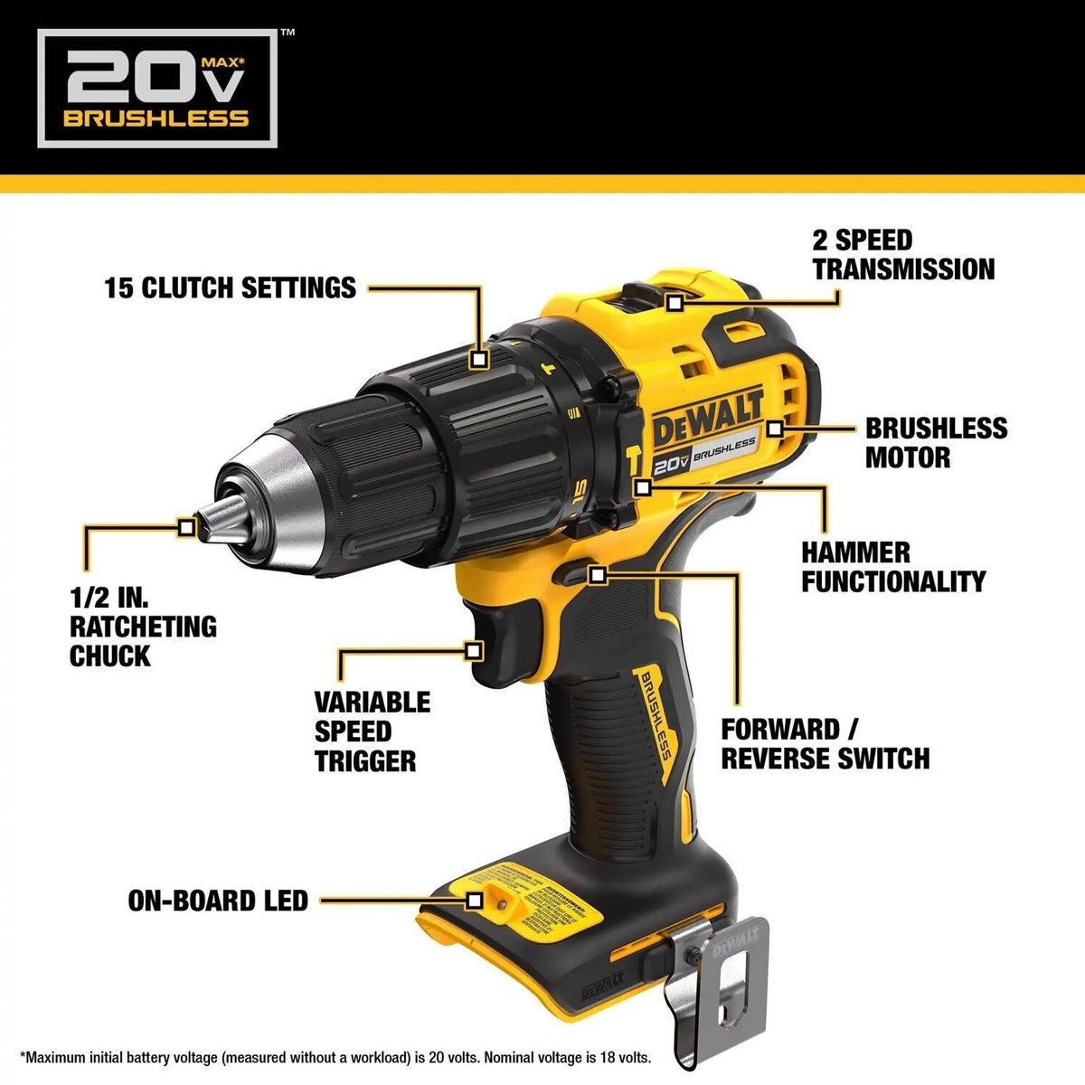 DeWalt DCK530P1 20V MAX Cordless Brushless Combo Kit with 5Ah Battery and Charger (5 Tools) - 4