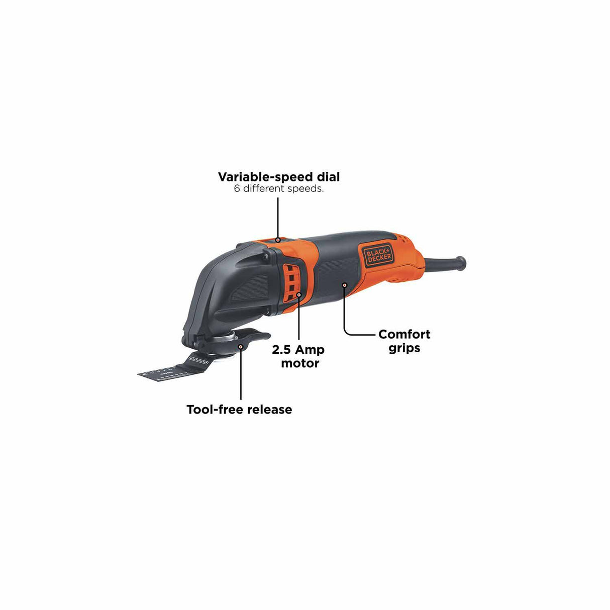 Black & Decker BD200MTB 2.5 Amp Oscillating Multi-Tool - 5