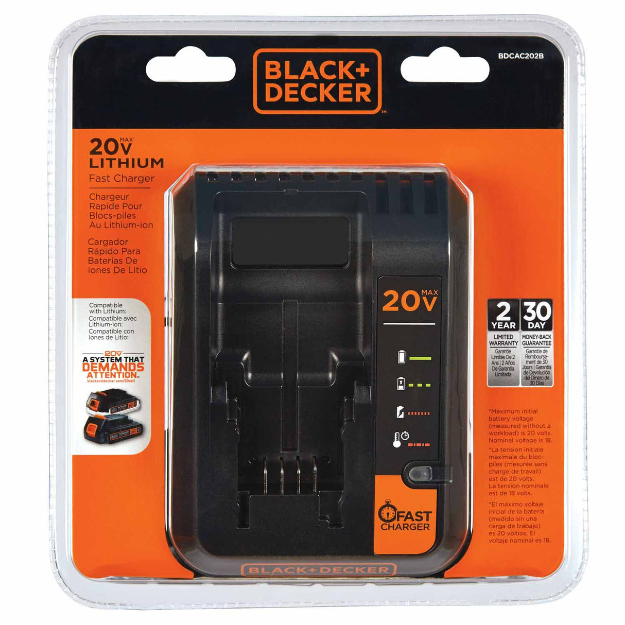 Black & Decker BDCAC202B 20-Volt Max Power Tool Battery Charger - 4