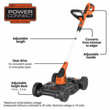 Black & Decker MTC220 20-volt Max 12-in 3-in-1 Compact Cordless Push Lawn Mower - 4