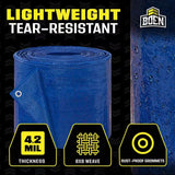 Boen BT-1220 12' x 20' 4.2 mil Multipurpose Blue Polyethylene Tarp with Grommets - 2