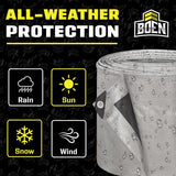 Boen ST-1620 16' x 20' Heavy Duty Silver Black Poly Tarp 10 Mil 14 x 14 Weave (1 Tarp) - 4