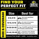 Boen ST-1620 16' x 20' Heavy Duty Silver Black Poly Tarp 10 Mil 14 x 14 Weave (1 Tarp) - 5