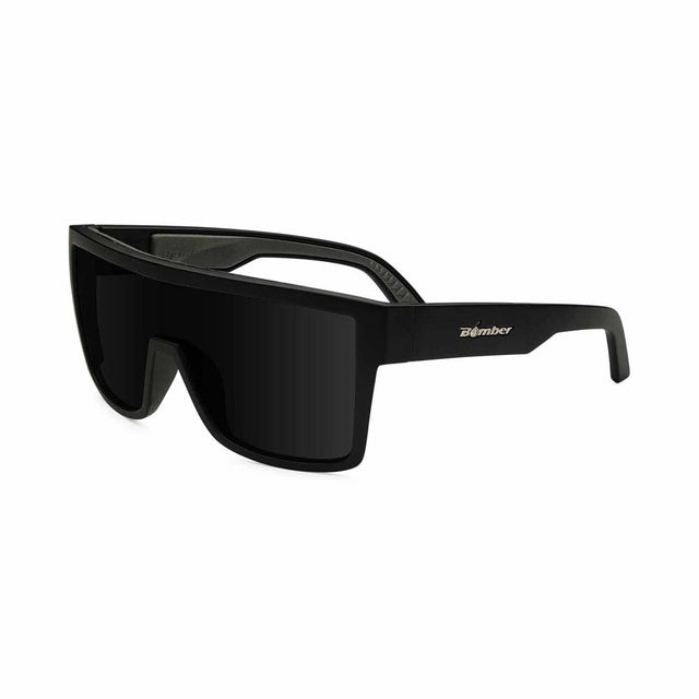 Bomber Eyewear BZ103 Buzz Safety Smoke Glasses with Removable Side Shields, Matte Black Frame