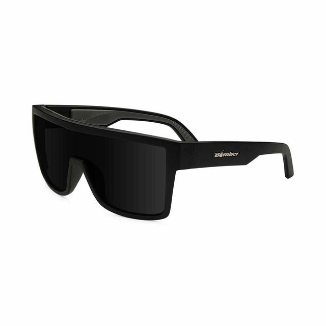 Bomber Eyewear BZ103 Buzz Safety Smoke Glasses with Removable Side Shields, Matte Black Frame