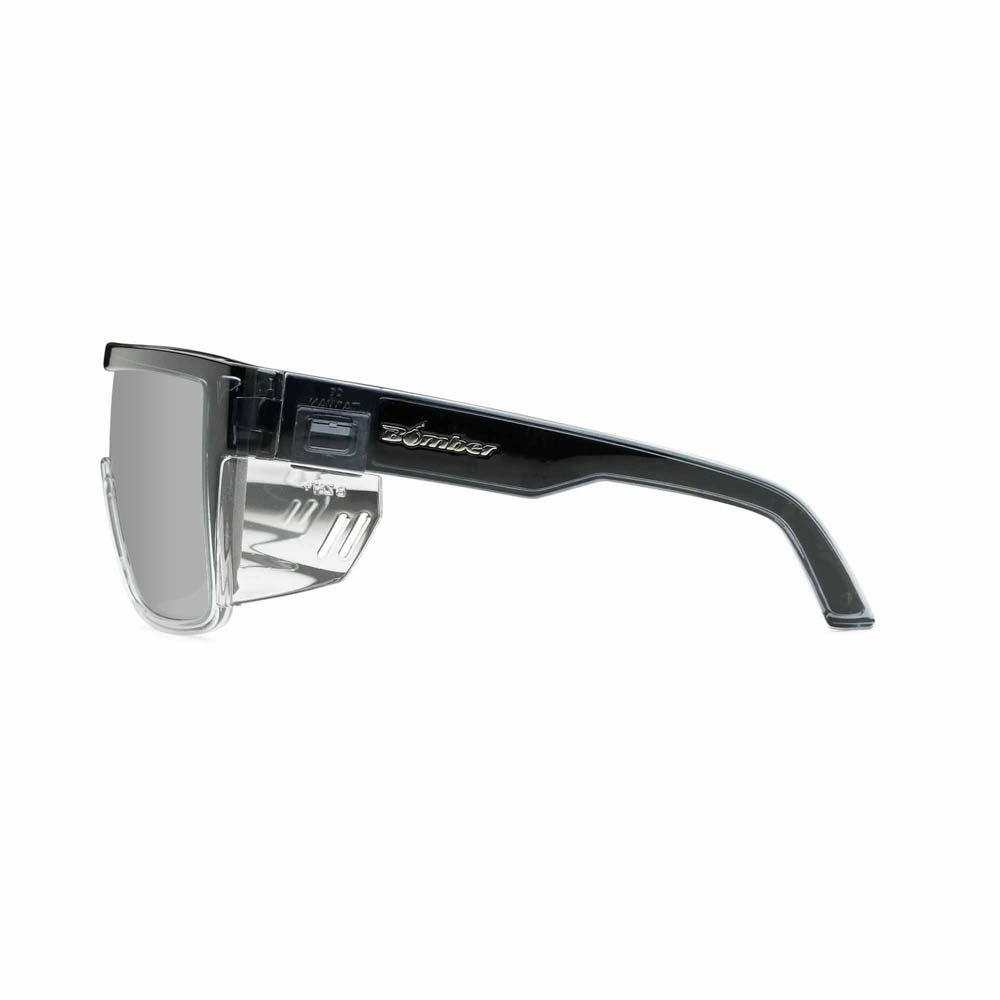 Bomber Eyewear BZ104 Buzz Safety Silver Mirror ANSI Z87+ Sunglasses with Removable Side Shields - 5