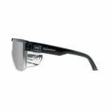 Bomber Eyewear BZ104 Buzz Safety Silver Mirror ANSI Z87+ Sunglasses with Removable Side Shields - 5