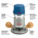 Bosch 1617EVS 2.25 HP Electronic Fixed-Base Router - 2