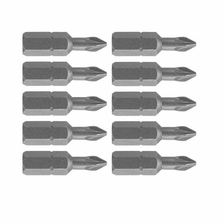 Bosch 27036B10 1" Phillips P2 Ribbed Extra Hard Insert Bit with 1/4" Hex Shank (10 Pack)