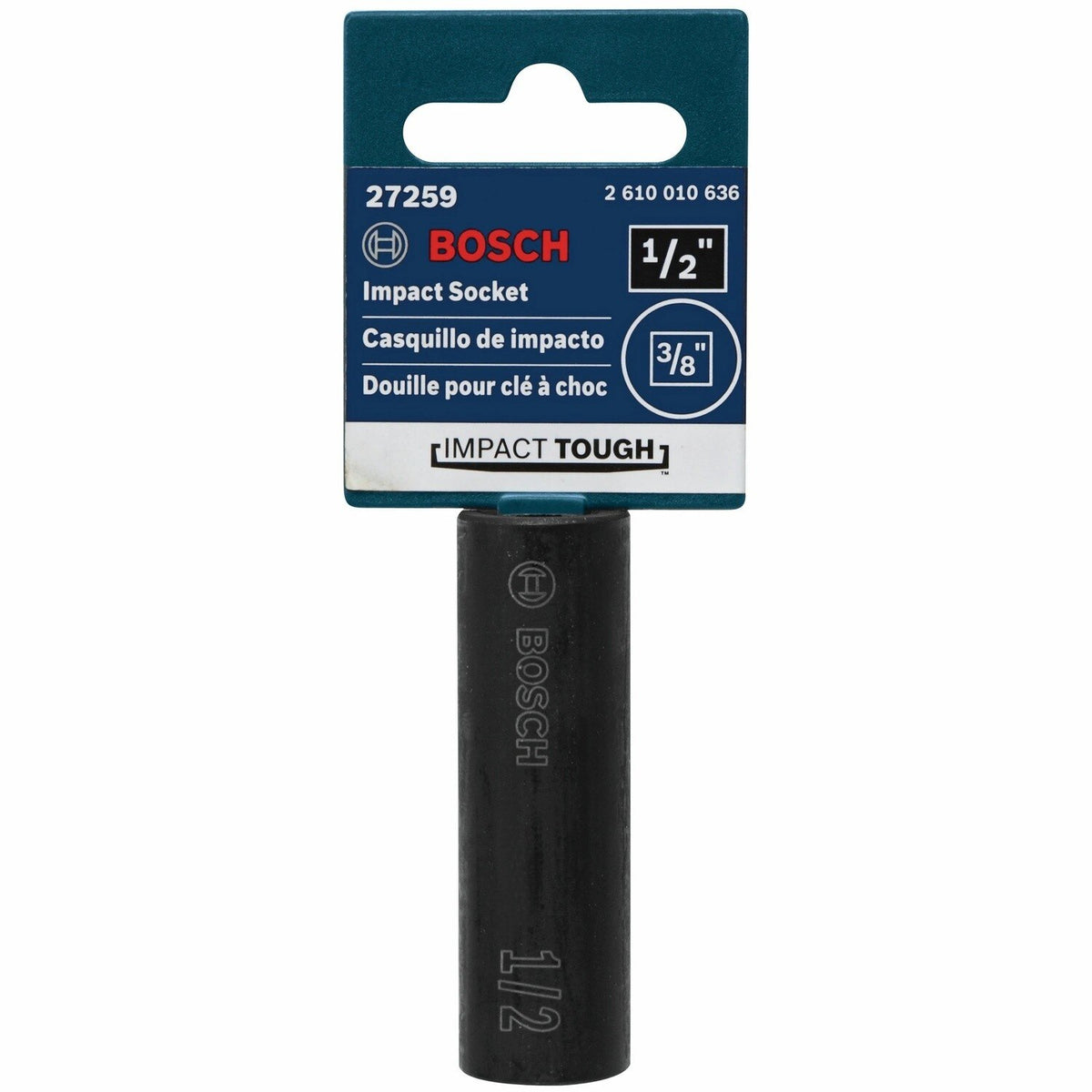 Bosch 27259 1/2" Impact Tough Deep Well Socket with 3/8" Shank - 2