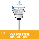 Bosch 442-02 1/2" Carbon Steel Brushes for Rust and Corrosion Removal (2 Pack) - 2
