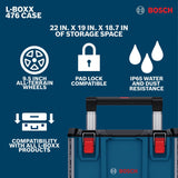 Bosch 476 L-BOXX Contractor Wheeled Tool Storage Box 22" x 20" x 18.7" - 3