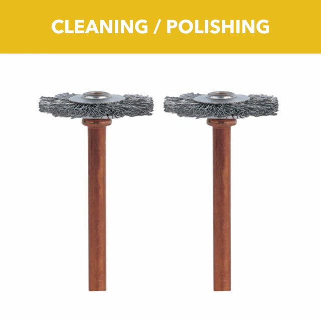 Bosch 530-02 3/4" Sta"less Steel Brushes with 1/8" Shank for Cleaning and Polishing (2 Pack)
