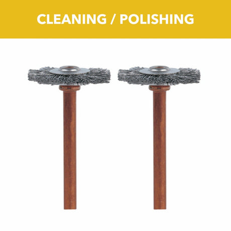 Bosch 530-02 3/4" Sta"less Steel Brushes with 1/8" Shank for Cleaning and Polishing (2 Pack)