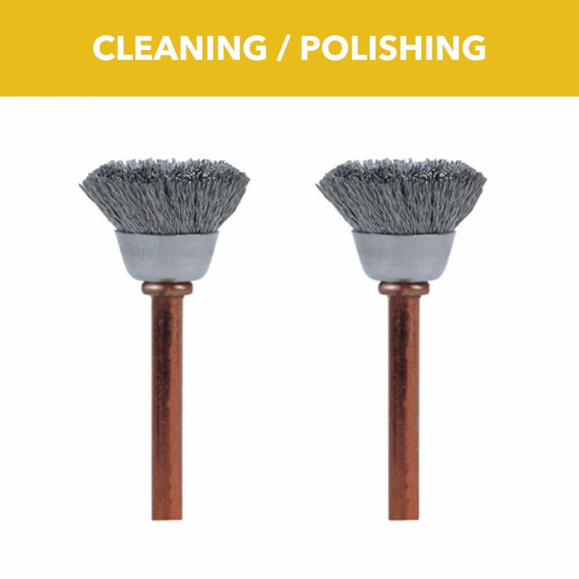 Bosch 531-02 1/2" Stainless Steel Brushes for Cleaning and Polishing (2 Pack)
