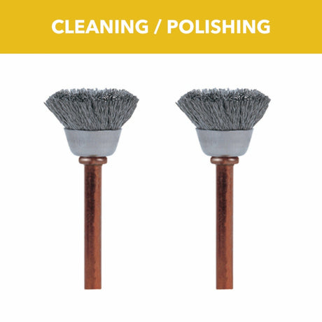 Bosch 531-02 1/2" Stainless Steel Brushes for Cleaning and Polishing (2 Pack)