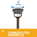 Bosch 531-02 1/2" Stainless Steel Brushes for Cleaning and Polishing (2 Pack) - 2