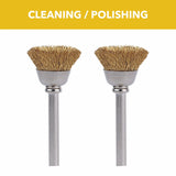 Bosch 536-02 Half Inch Brass Rotary Tool Cleaning and Polishing Brushes (2 Pack)