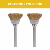 Bosch 536-02 Half Inch Brass Rotary Tool Cleaning and Polishing Brushes (2 Pack)