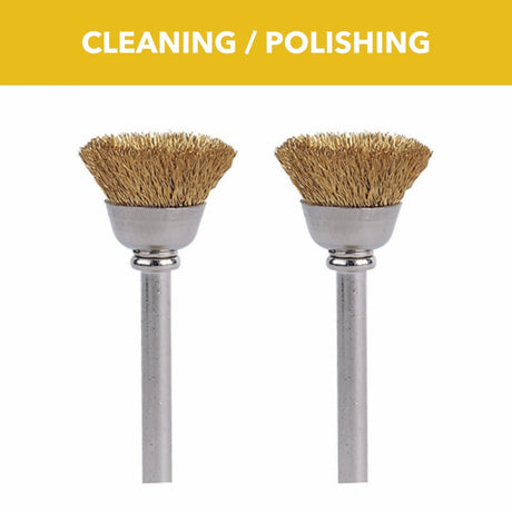 Bosch 536-02 Half Inch Brass Rotary Tool Cleaning and Polishing Brushes (2 Pack)