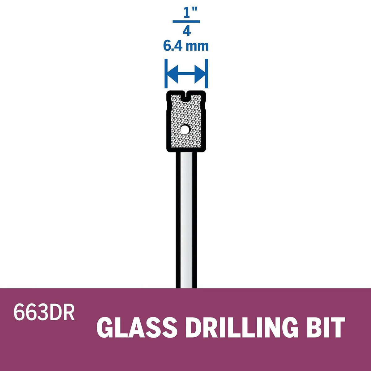 Bosch 663DR 1/4" Diamond Glass Drilling Bit for Glass and Tile - 2