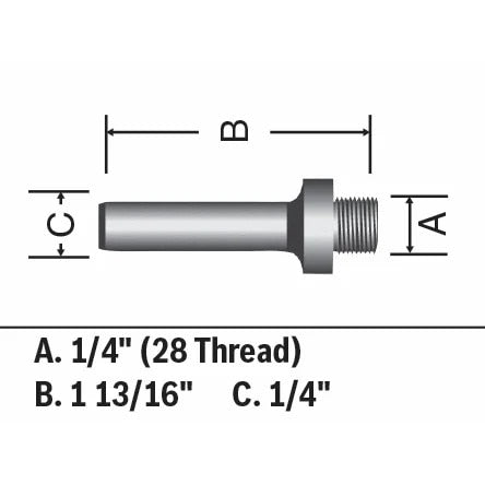 Bosch 82816MC 1/4" Mortising Arbor with 1/4" Shank and 1/4" 28 Thread - 3