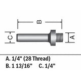 Bosch 82816MC 1/4" Mortising Arbor with 1/4" Shank and 1/4" 28 Thread - 3
