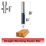 Bosch 84210M 1/2" x 1-1/4" Carbide Tipped 2-Flute Straight Router Bit - 2