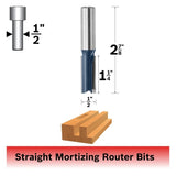 Bosch 84210M 1/2" x 1-1/4" Carbide Tipped 2-Flute Straight Router Bit - 2