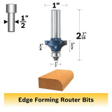 Bosch 84405M 1/4" x 1/2" Carbide Tipped Roundover Router Bit with Bearing - 2