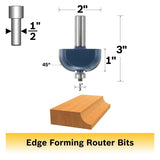 Bosch 84437M 0.75" x 1" Carbide Tipped Cove Router Bit with Bearing - 2