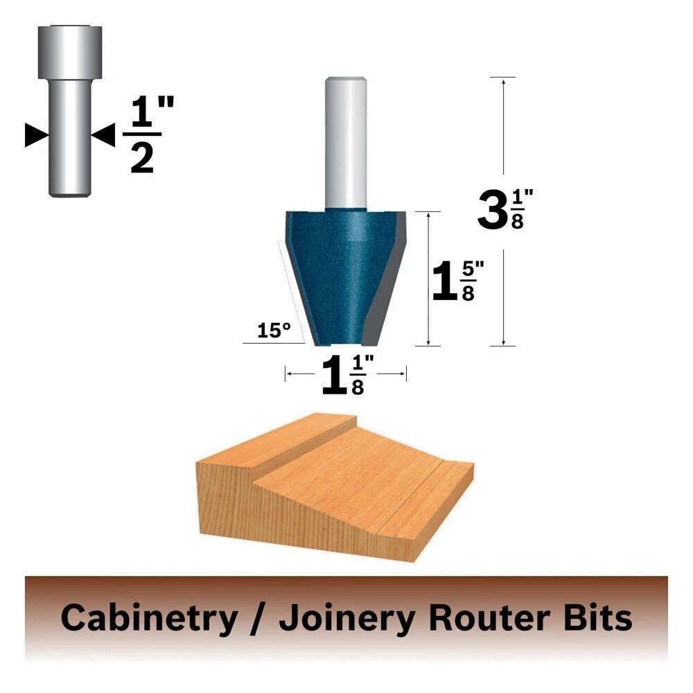 Bosch 84520M 1-1/8" x 1-5/8" Carbide Tipped Traditional Vertical Raised Panel Router Bit - 2