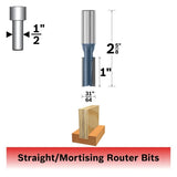 Bosch 84625M 31/64" x 1" Carbide Tipped Plywood Mortising Router Bit - 2