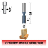 Bosch 84625M 31/64" x 1" Carbide Tipped Plywood Mortising Router Bit - 2