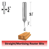 Bosch 85091 1/16" x 1/8" High Speed Steel 1-Flute Straight Router Bit with 1/4" Shank - 2