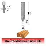 Bosch 85091 1/16" x 1/8" High Speed Steel 1-Flute Straight Router Bit with 1/4" Shank - 2