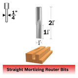 Bosch 85180 1/4" x 1-1/8" High Speed Steel 2-Flute Straight Router Bit - 2
