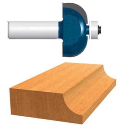 Bosch 85205M Carbide Tipped Cove Router Bit with Bearing 0.25" Shank 0.875" Cut Diameter