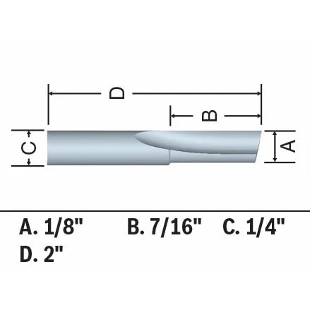Bosch 85209MC 1/8" x 7/16" Solid Carbide Single-Flute Straight Router Bit - 3