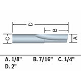 Bosch 85209MC 1/8" x 7/16" Solid Carbide Single-Flute Straight Router Bit - 3