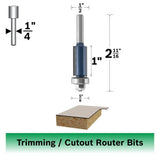 Bosch 85210M 1/16" Carbide Tipped 2-Flute Overhang Cutoff Router Bit with 1/4" Shank - 2