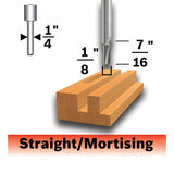 Bosch 85213MC 1/8" Solid Carbide Double Flute Straight Mortising Router Bit with 1/4" Shank - 2