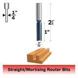 Bosch 85223M 9/32" x 1" Carbide Tipped 2-Flute Straight Router Bit - 2