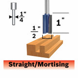 Bosch 85227MC 1/2" x 1" Carbide Tipped Double Flute Straight Router Bit