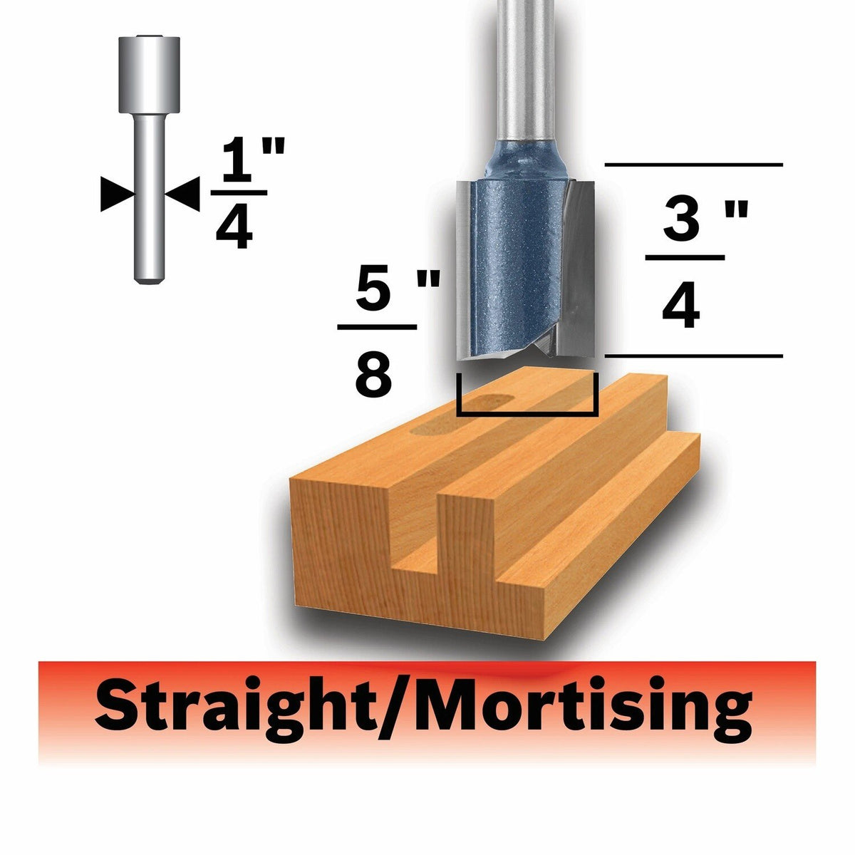 Bosch 85230MC 5/8" x 3/4" Carbide Tipped Double Flute Straight Router Bit - 2