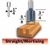 Bosch 85230MC 5/8" x 3/4" Carbide Tipped Double Flute Straight Router Bit - 2