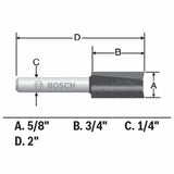 Bosch 85230MC 5/8" x 3/4" Carbide Tipped Double Flute Straight Router Bit - 3